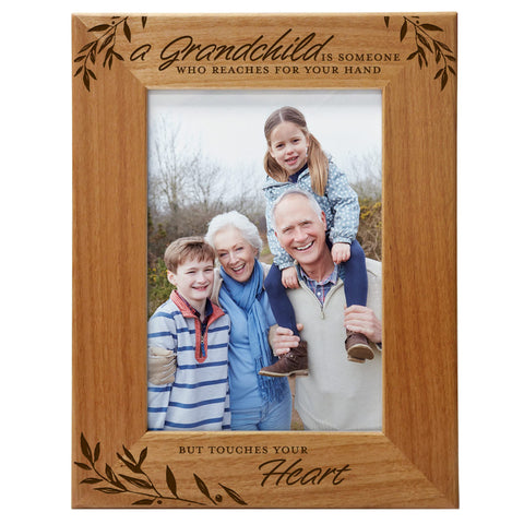 CEDAR CRATE MARKET engraved wood frame front view showing text and glass, highlights heartfelt gift