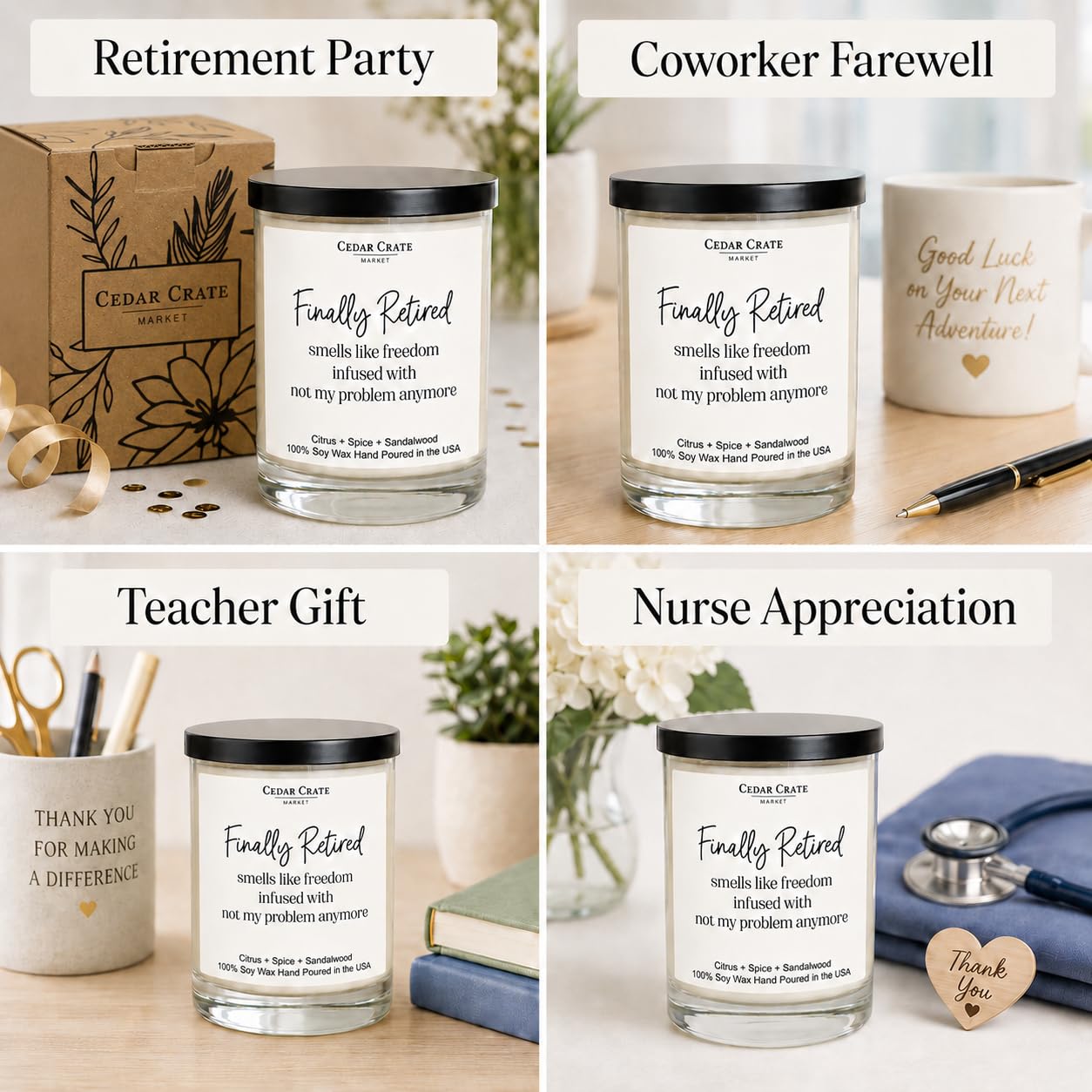 CEDAR CRATE MARKET layered scent notes illustration of citrus, spice, and amber for mood