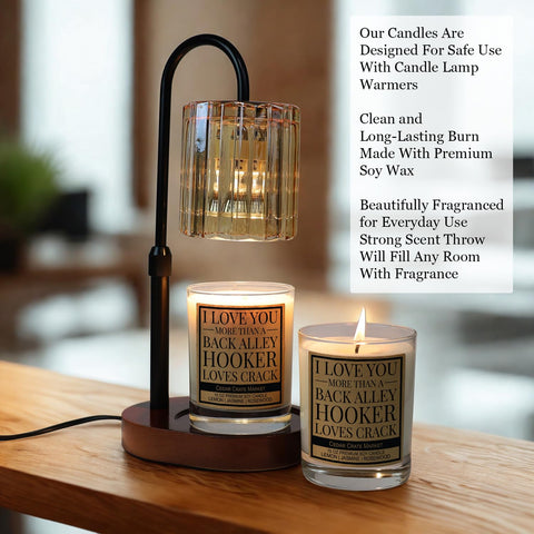 CEDAR CRATE MARKET candle held in hand to show scale and long-lasting 50+ hour burn