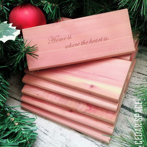 Cedar Space cedar blocks arranged in an organized closet scene for natural protection
