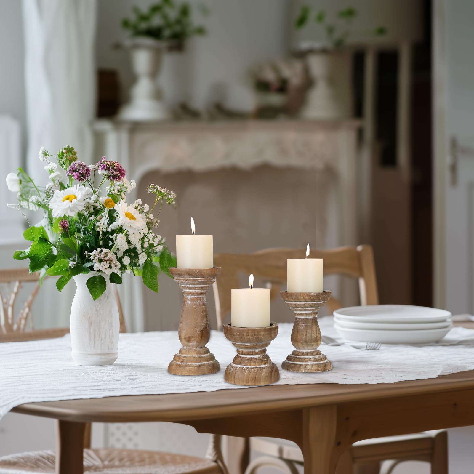 CEDARLUX mantel display with greenery showing cozy farmhouse ambience