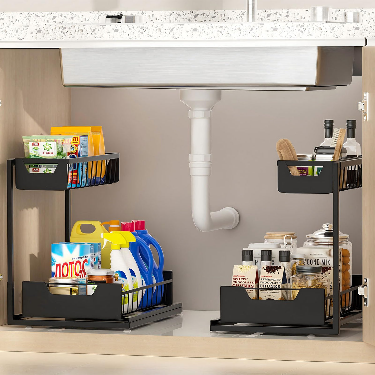 Ceetug front view showing both black organizers and packaging, highlights neat storage
