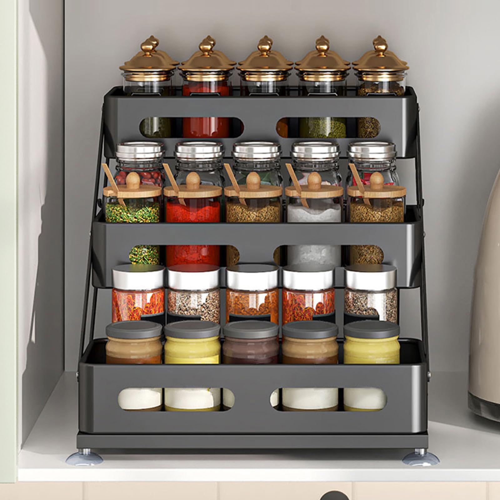 Ceetug on countertop in kitchen scene showing organized, accessible spices
