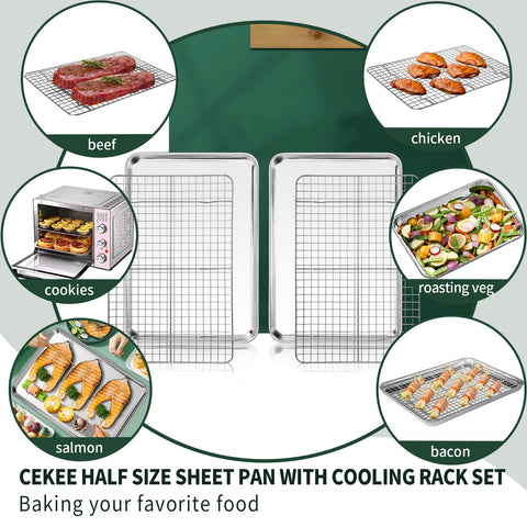 CEKEE size scale with utensils showing 18×12 inch scale for large batches and portion flexibility benefit