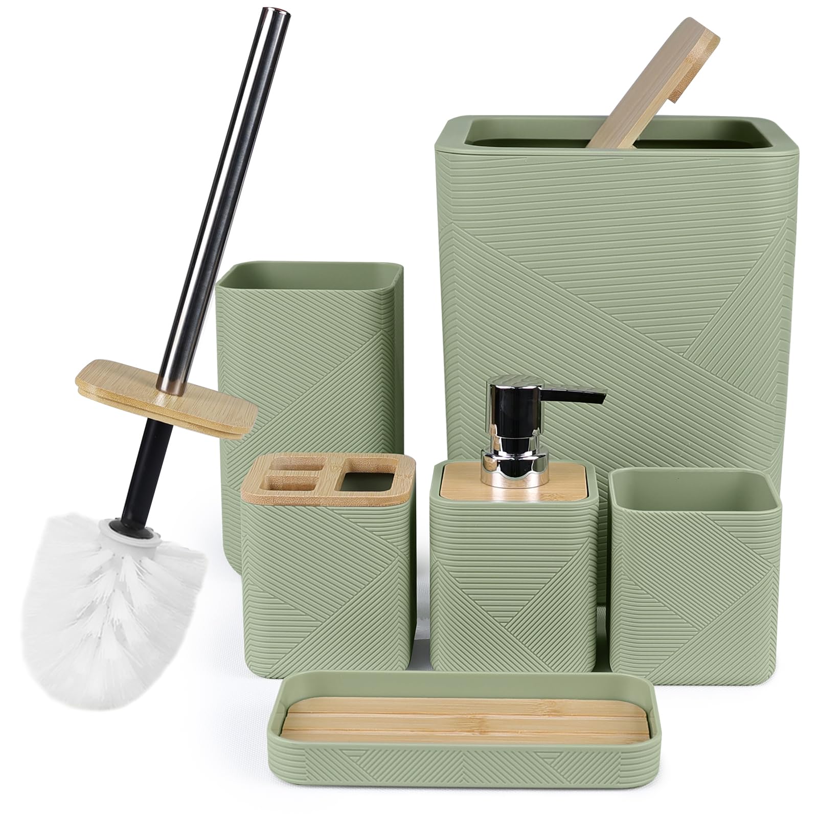 CERBIOR green set front view showing all pieces and neat coordination benefits