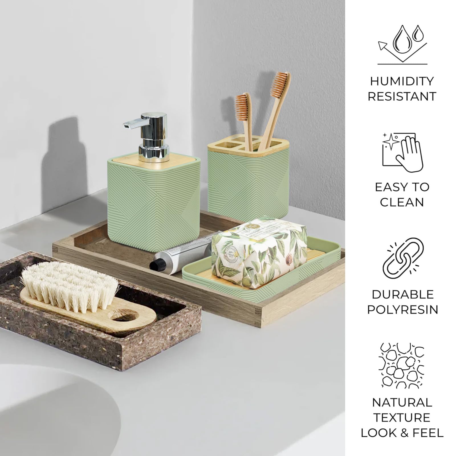 CERBIOR toilet brush holder with scale reference showing compact space-saving design