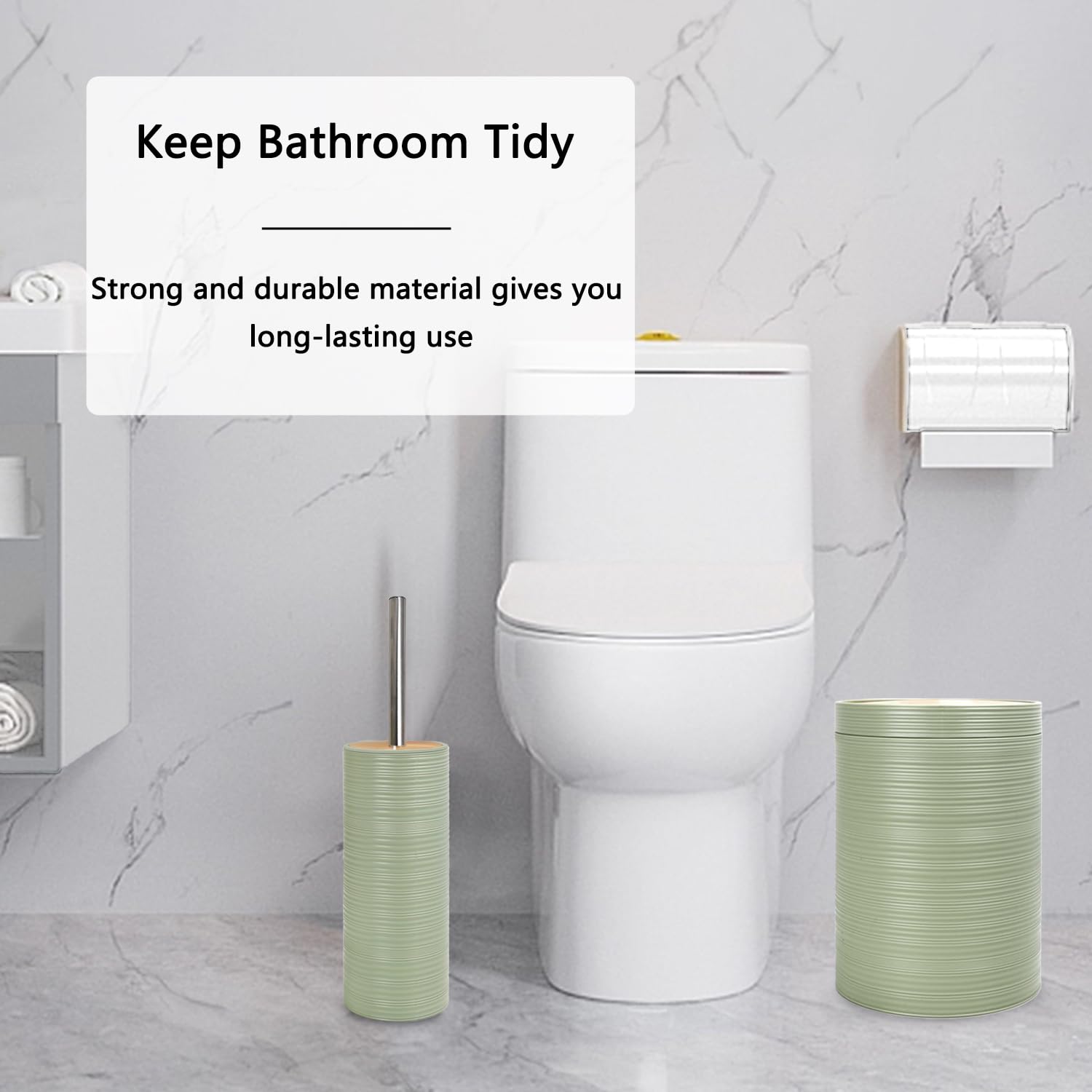 CERBIOR small trash can beside sink showing compact size and discreet waste solution