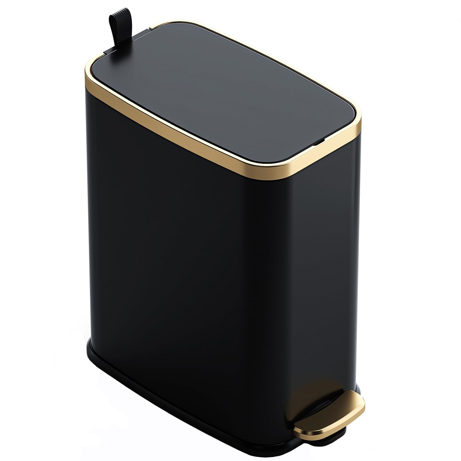 CEROELDA front view compact trash can, space-saving design benefit