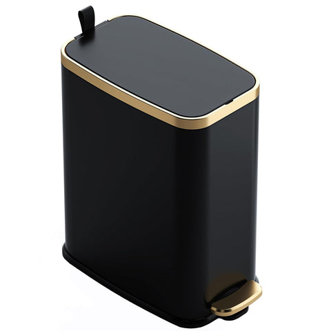 CEROELDA front view compact trash can, space-saving design benefit