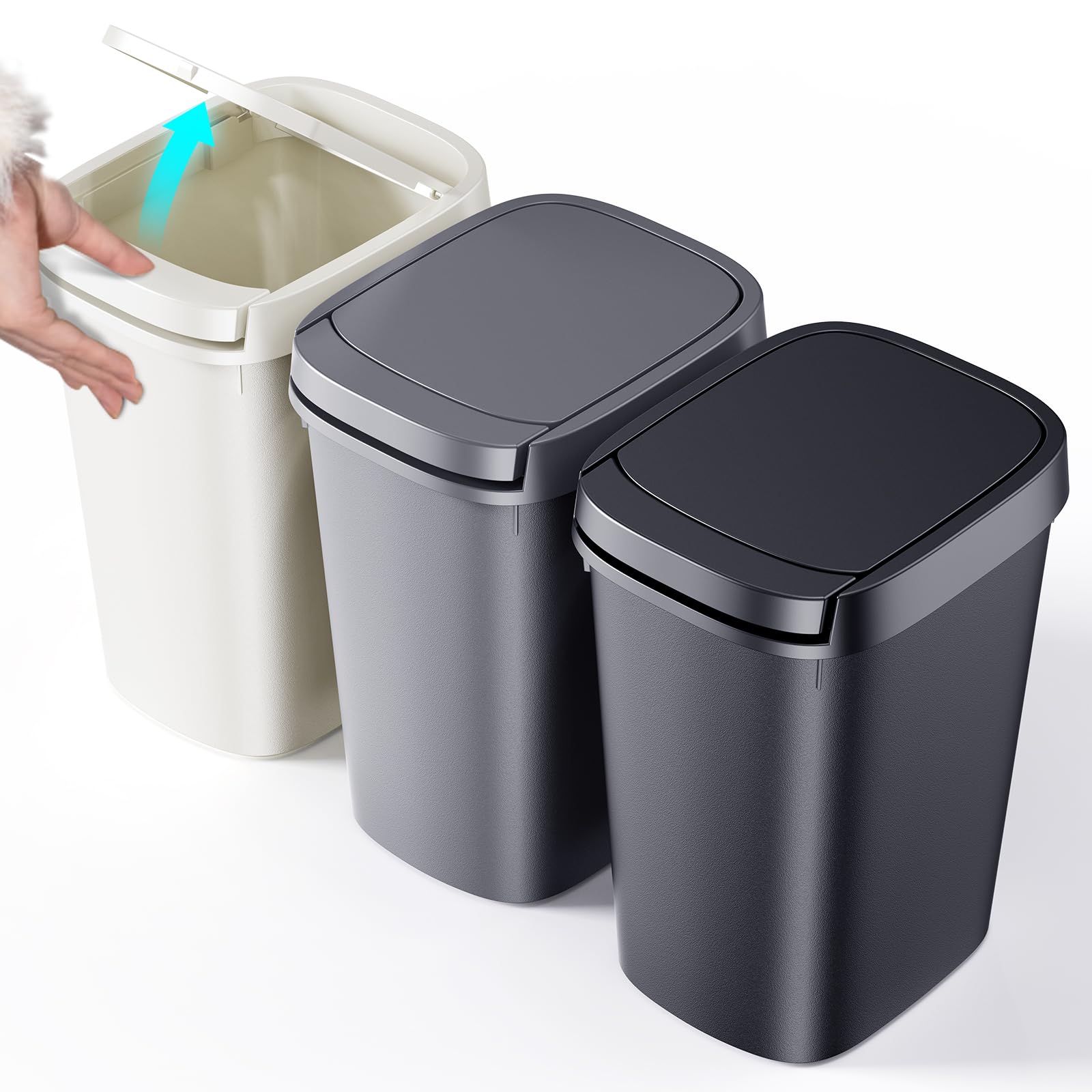 CEROELDA front view of slim trash can showing compact profile and neat appearance