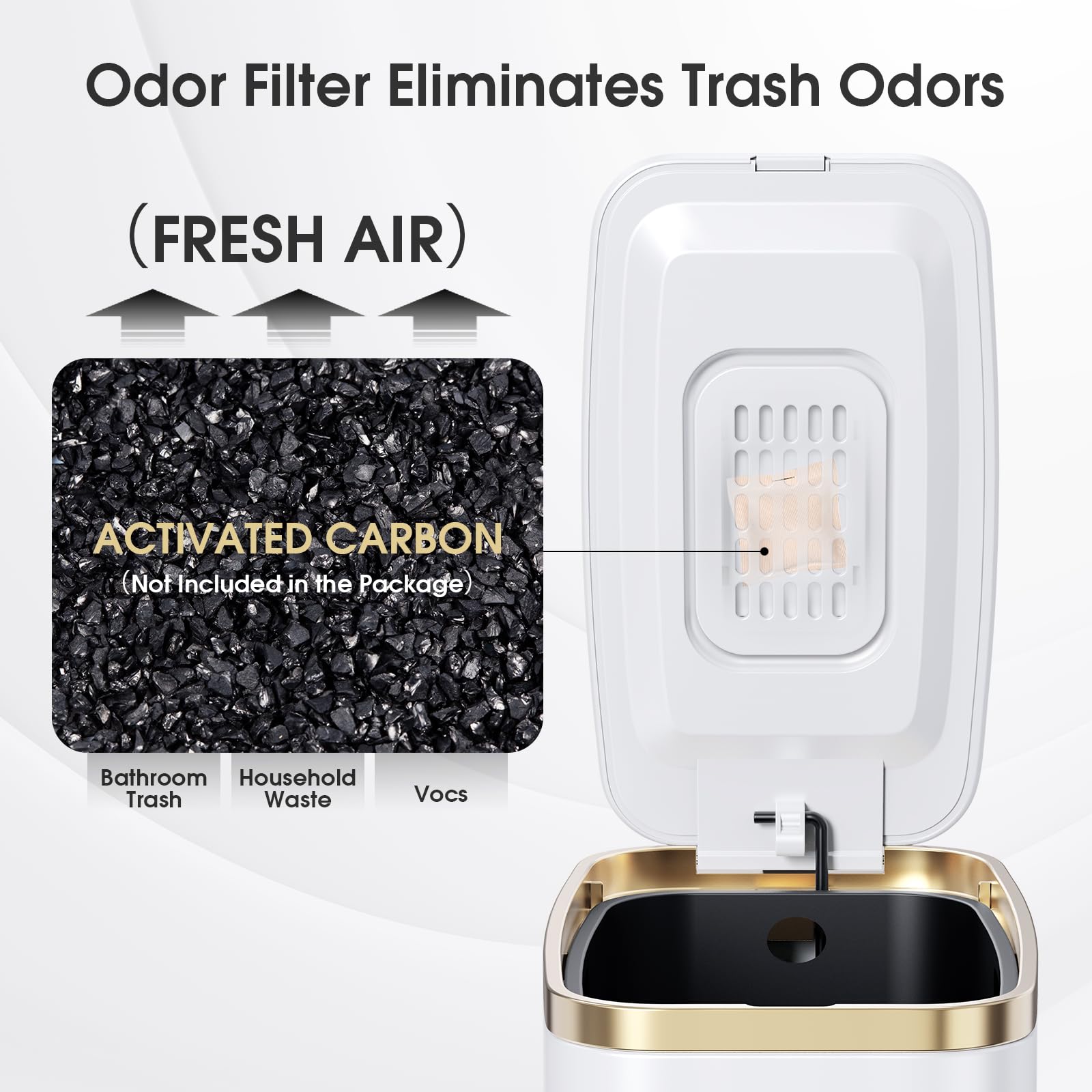 CEROELDA metal pedal and non-slip base ensuring stable hands-free use