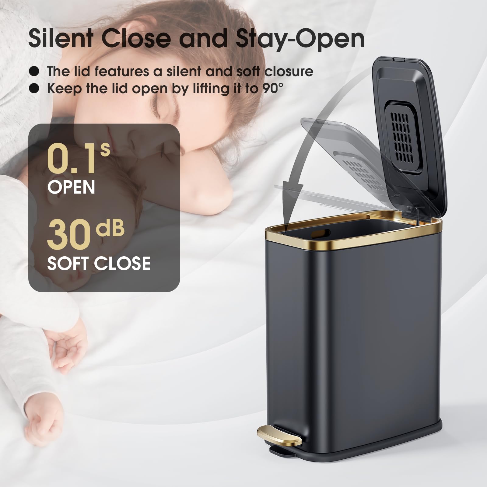 CEROELDA metal pedal and non-slip base for stable hands-free use