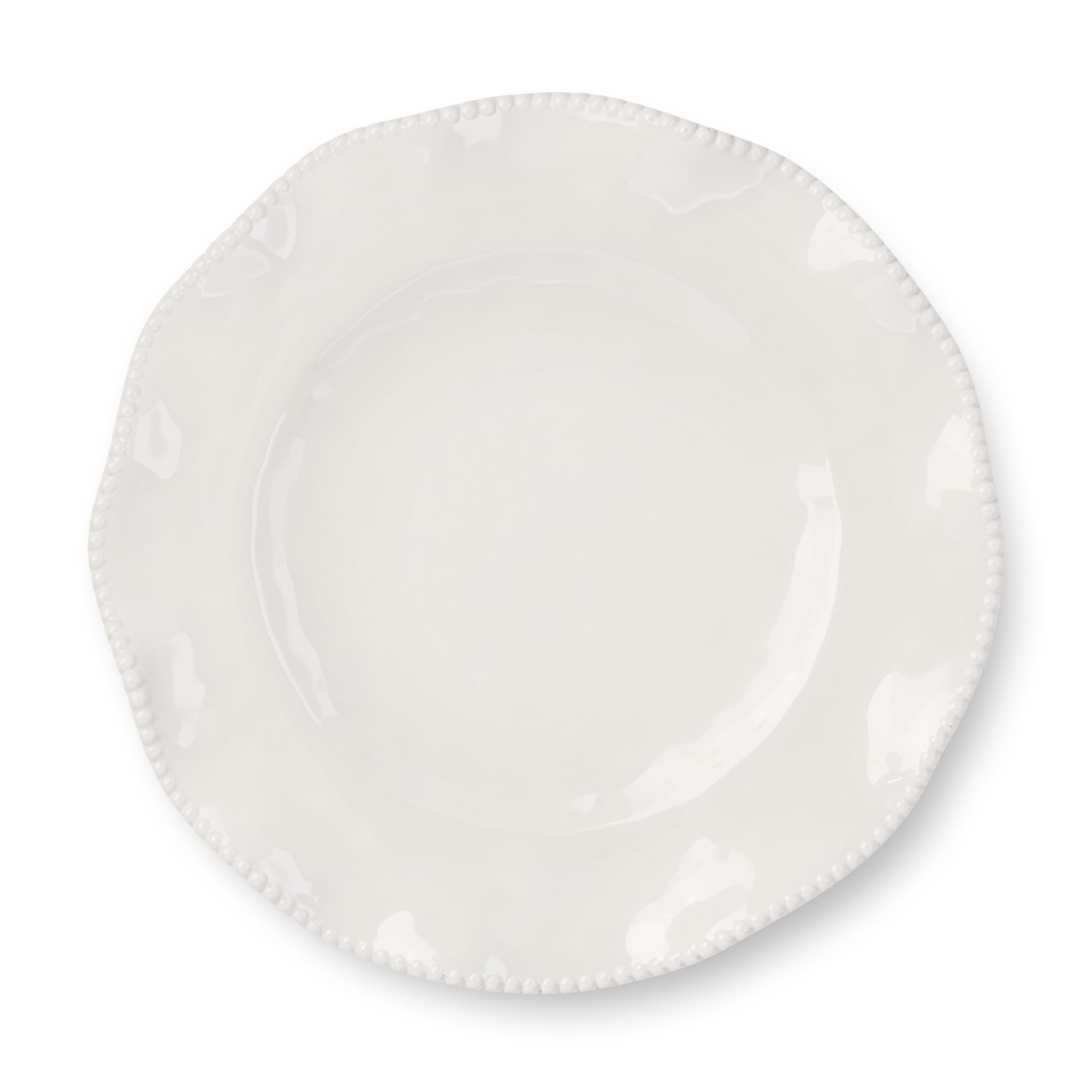 Certified International stacked dinner plates demonstrating space-saving storage