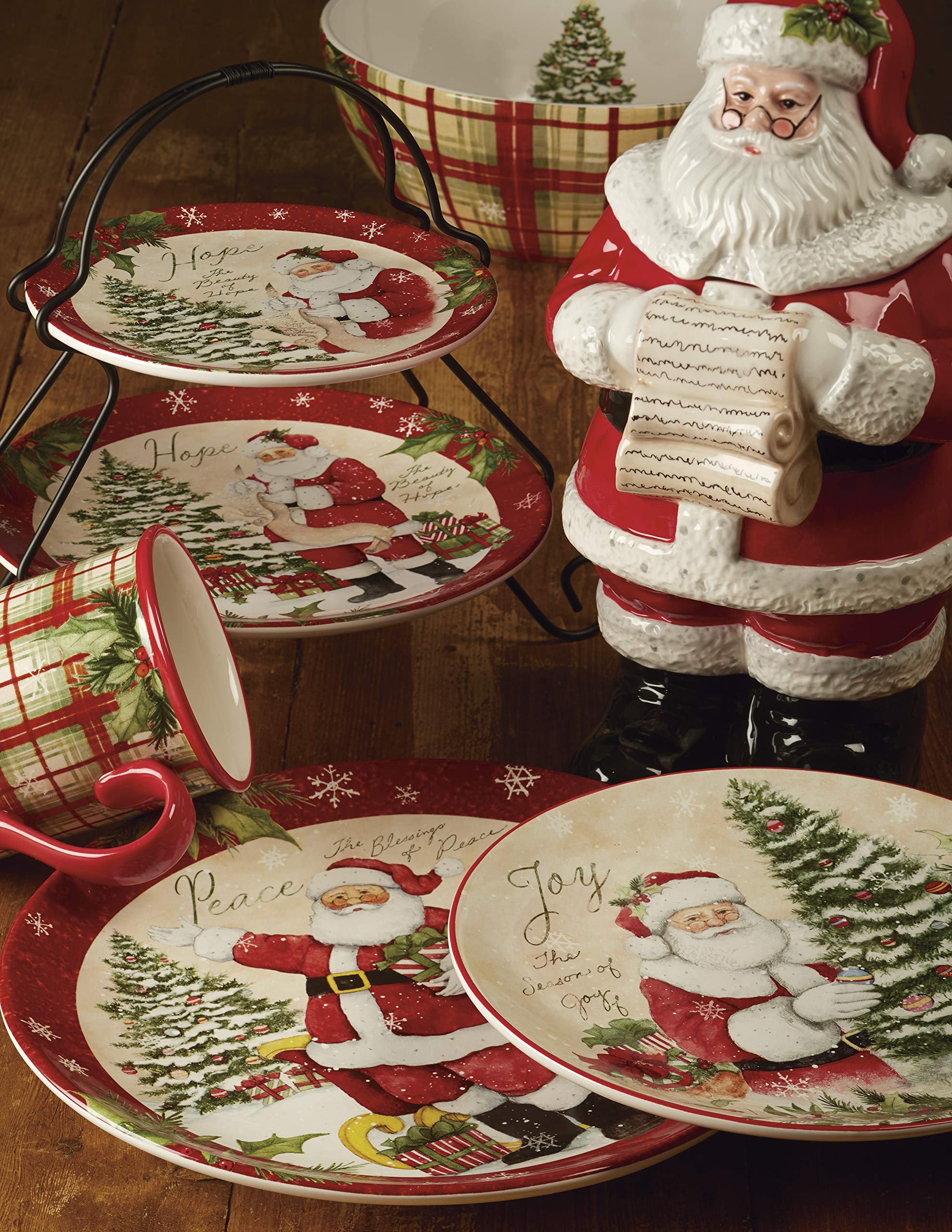 Certified International close-up of Santa scene artwork highlighting nostalgic detail