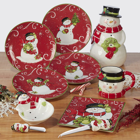 Certified International platter in use with holiday spread, makes serving easier