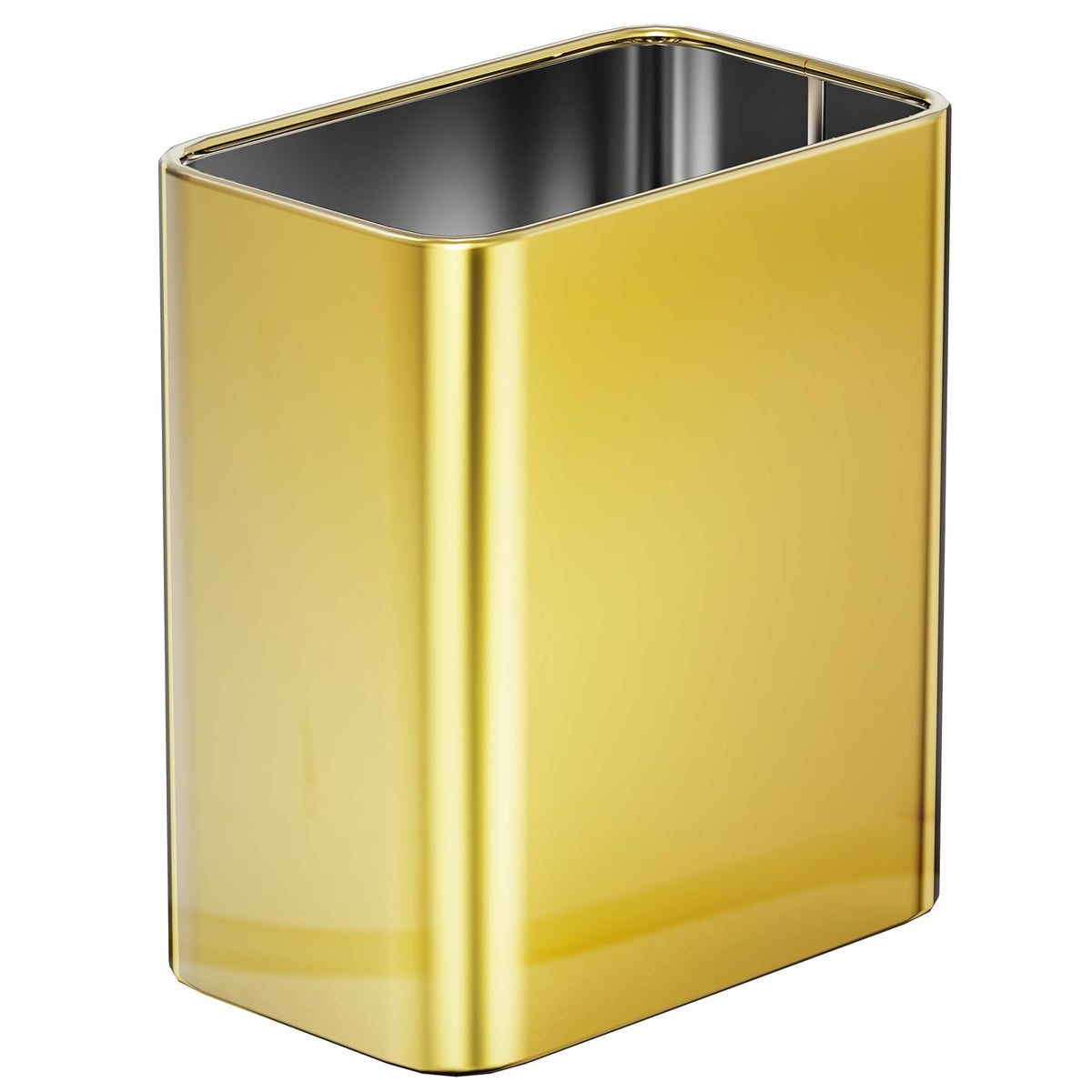 Cesun front view gold bathroom trash can shows compact footprint and stylish look