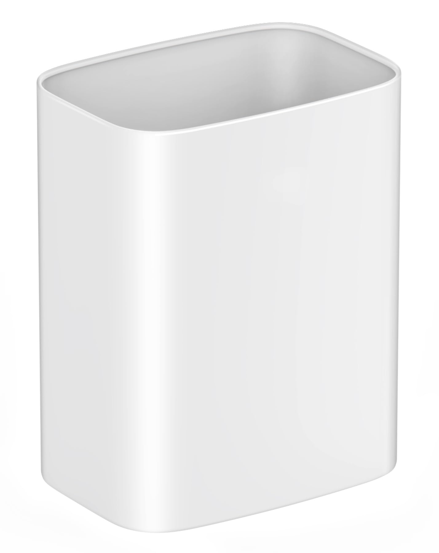 Cesun front view of white trash can showing compact footprint and modern look