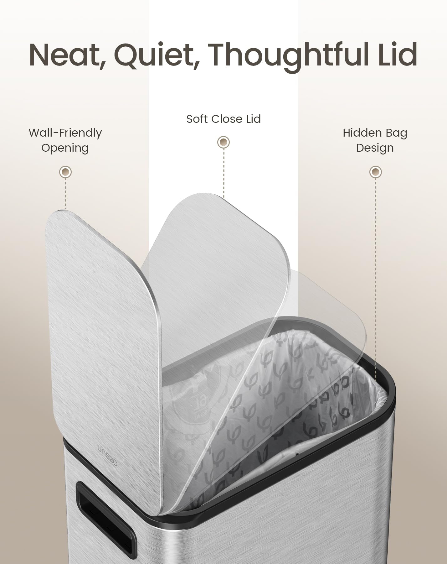 Cesun removable inner bucket removed to show easy emptying and cleaning benefit