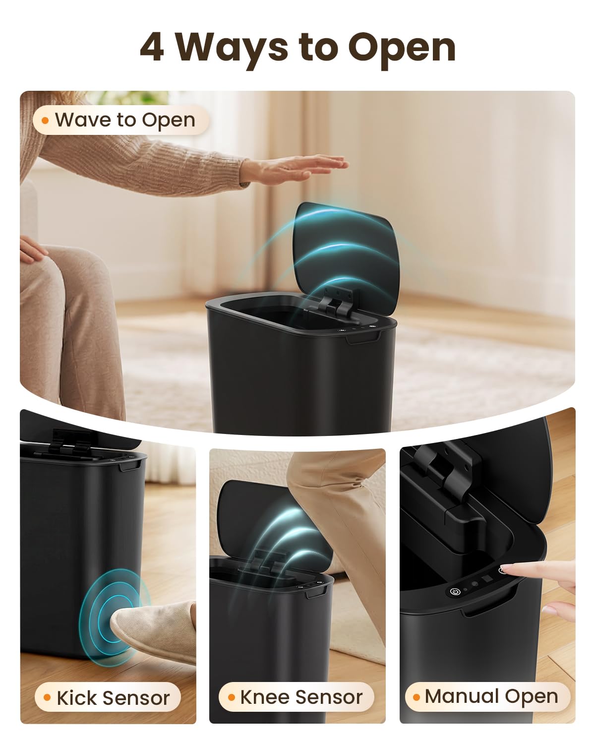 Cesun lid open sensor closeup highlights touchless operation benefit