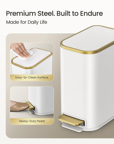 Cesun open lid showing soft‑close action, keeps noise and odors down