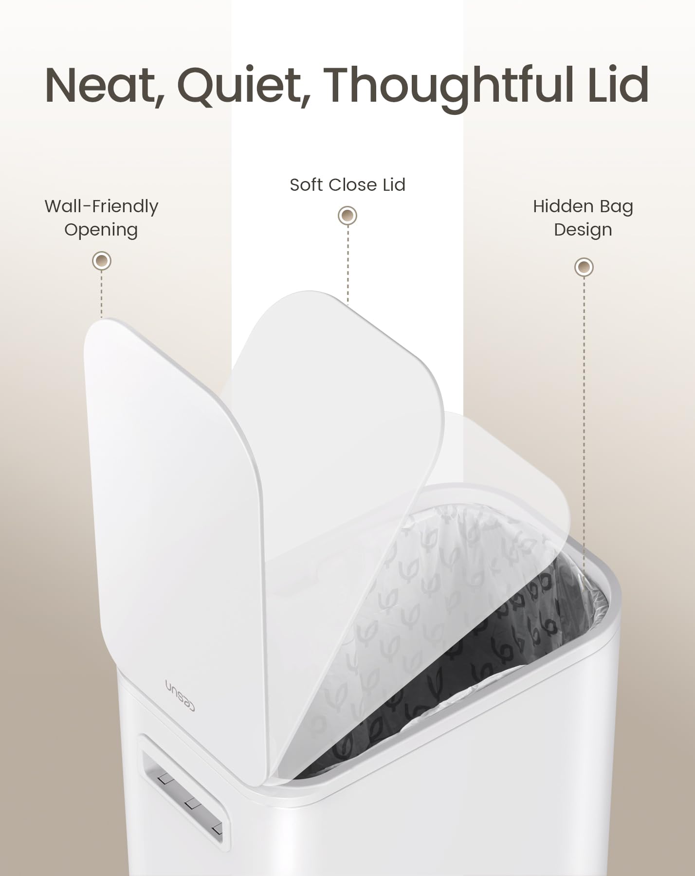Cesun removable inner bucket for easy emptying and rinsing