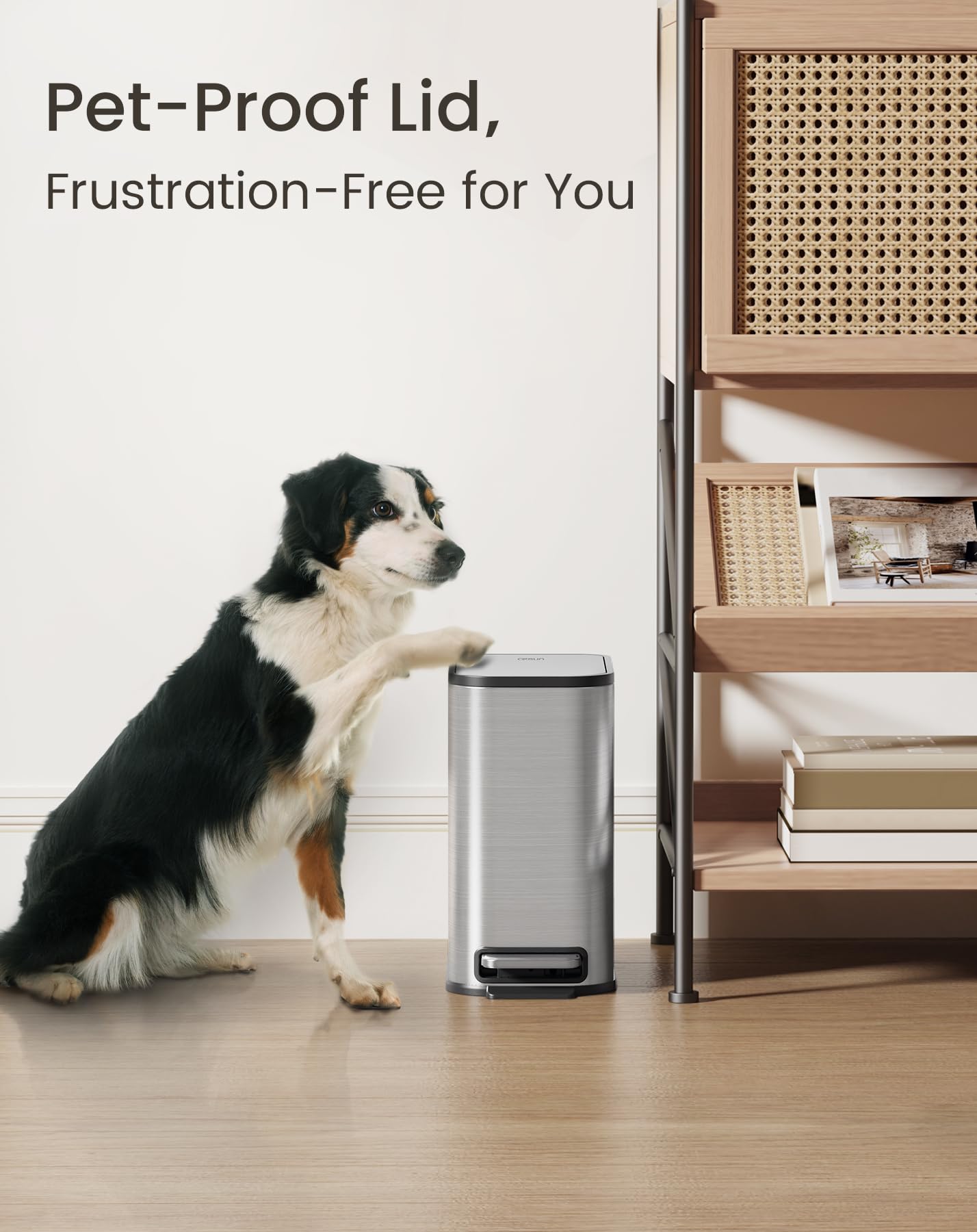 Cesun beside toilet for size comparison illustrating compact fit in small spaces