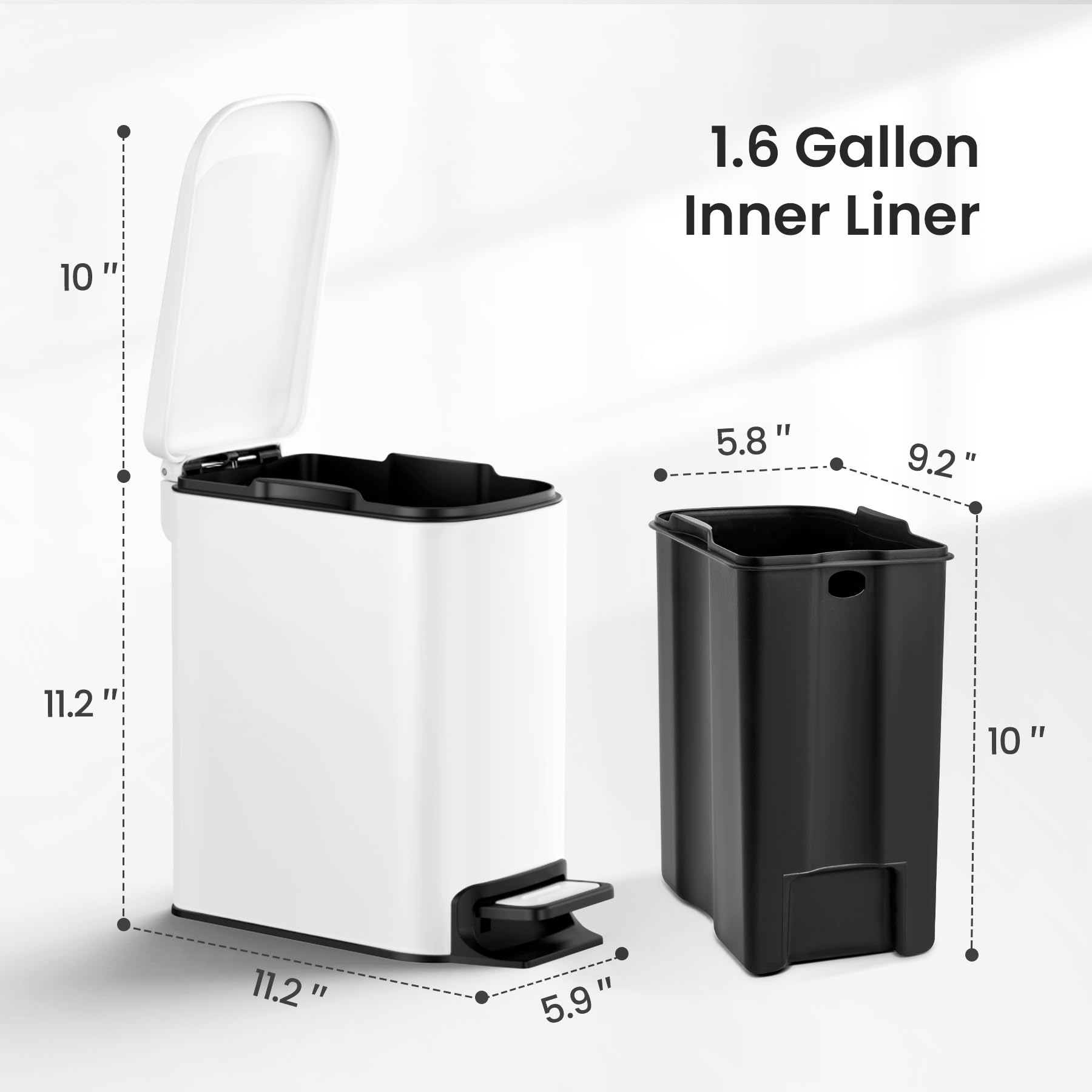 Cesun beside toilet for scale demonstrating narrow fit in small spaces