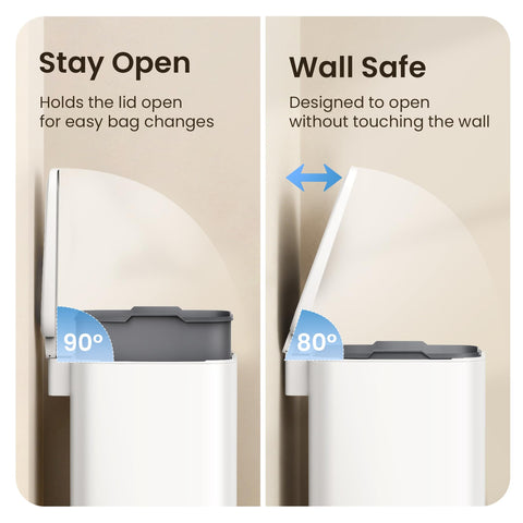 Cesun slim bin placed next to bathroom vanity saving floor space