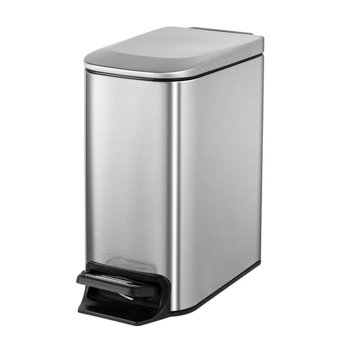 Cesun front view of slim trash can showing compact footprint and tidy look