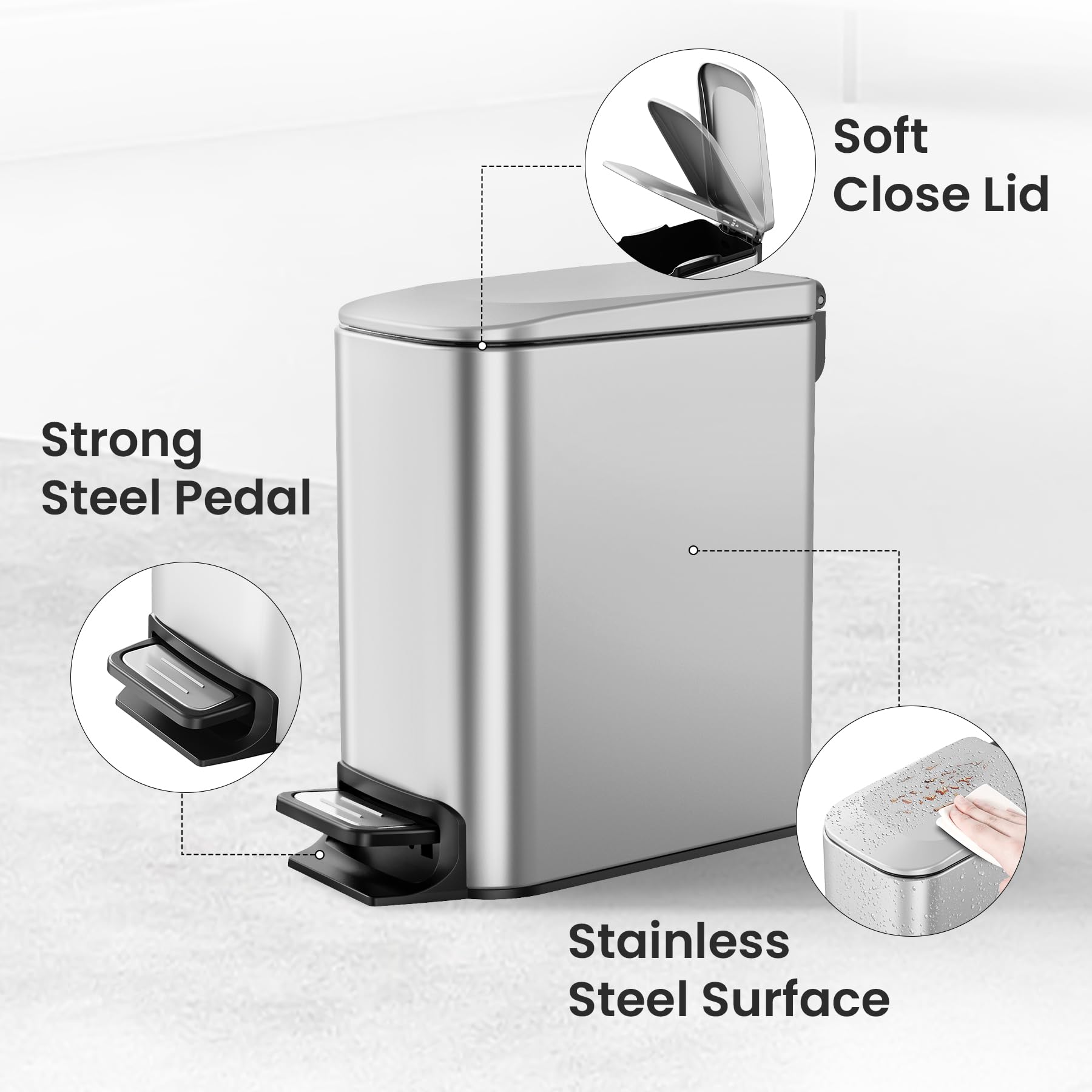 Cesun stainless steel pedal detail for durable easy-foot operation