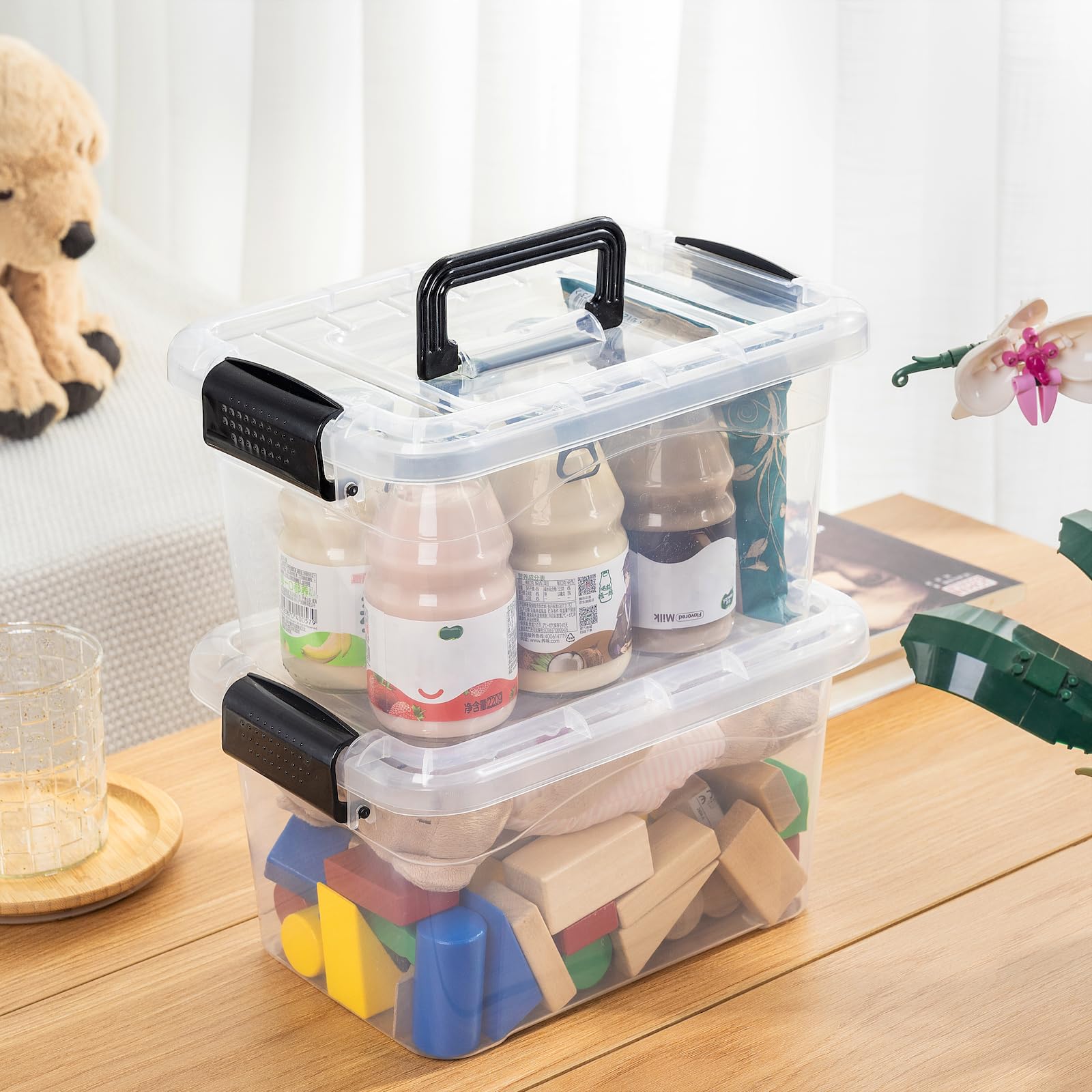 Cetomo stacked boxes on a shelf illustrating stable stacking and organized storage