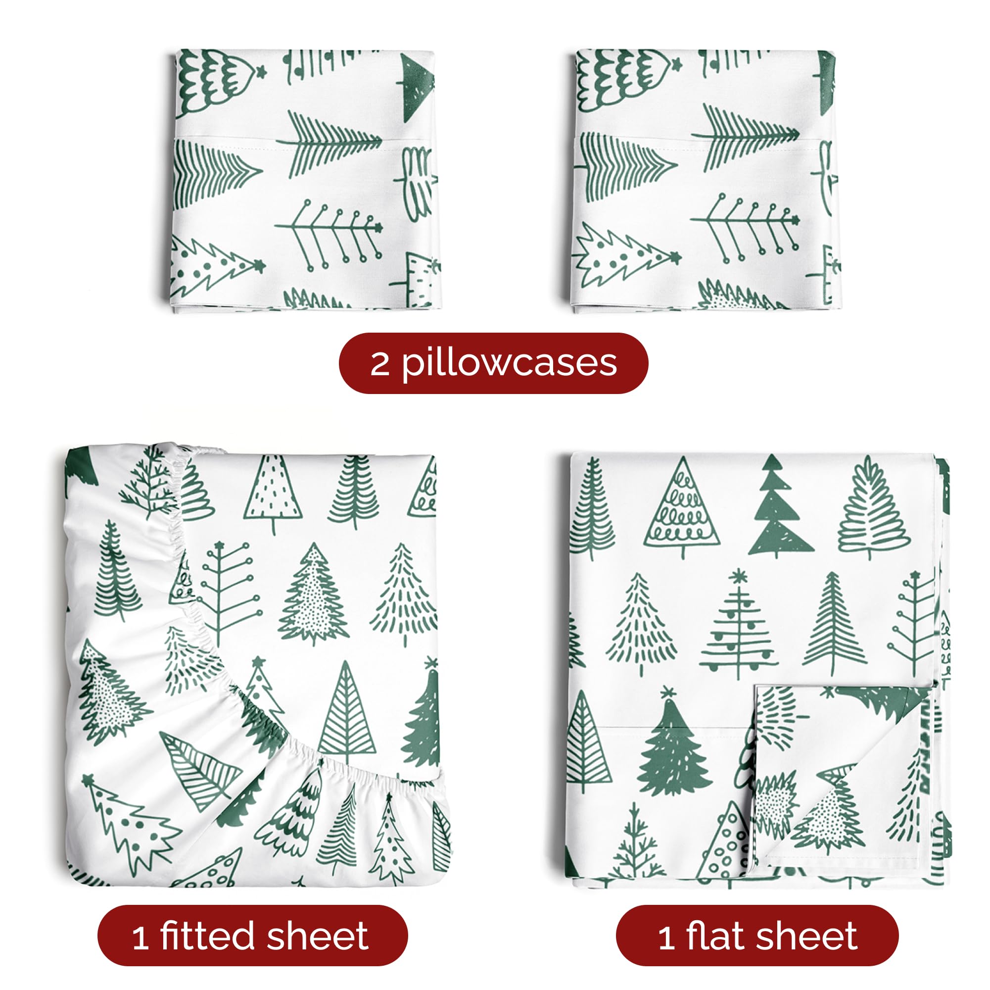 CGK Unlimited close-up of Christmas Tree 3 pattern showing fabric detail and soft feel