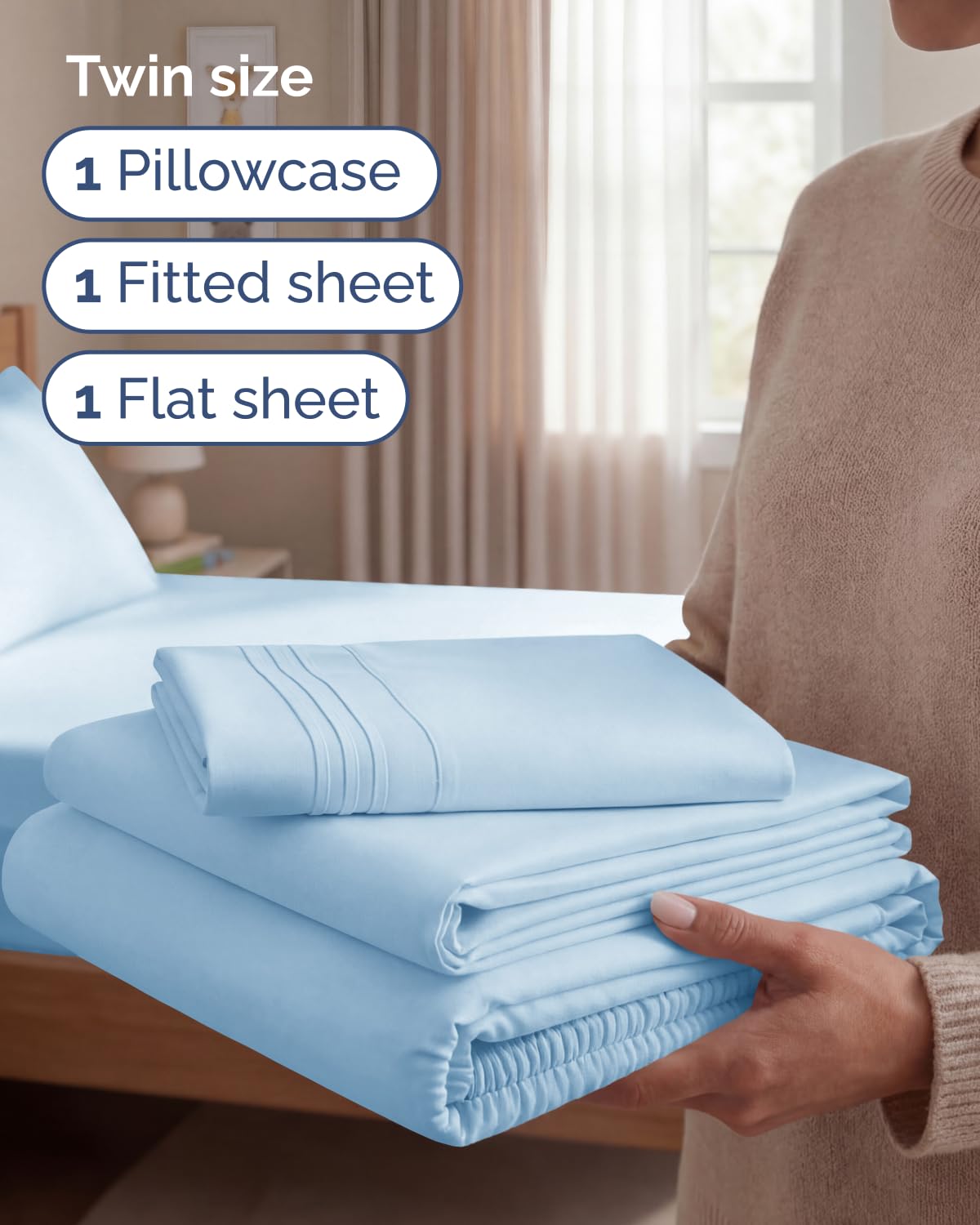 CGK Unlimited fitted sheet pocket depth demonstrating secure fit for up to 16-inch mattress