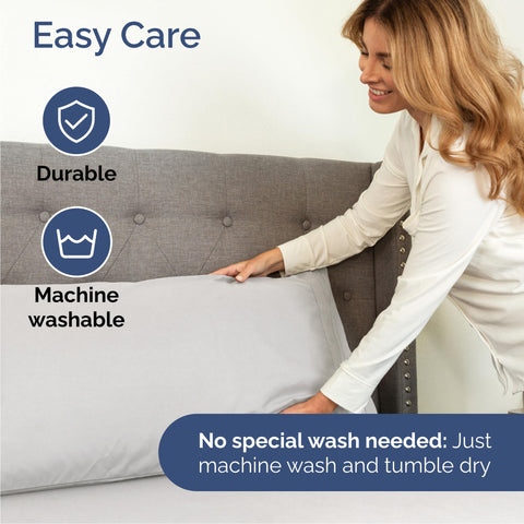 CGK Unlimited lifestyle image of a person making the bed to show in-use comfort and easy care