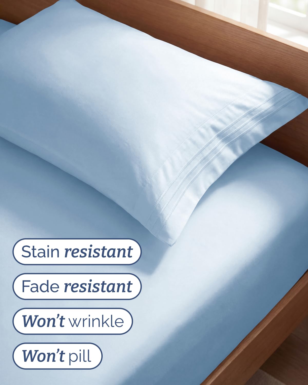 CGK Unlimited pillowcase detail with neat seam highlighting soft finish and durability