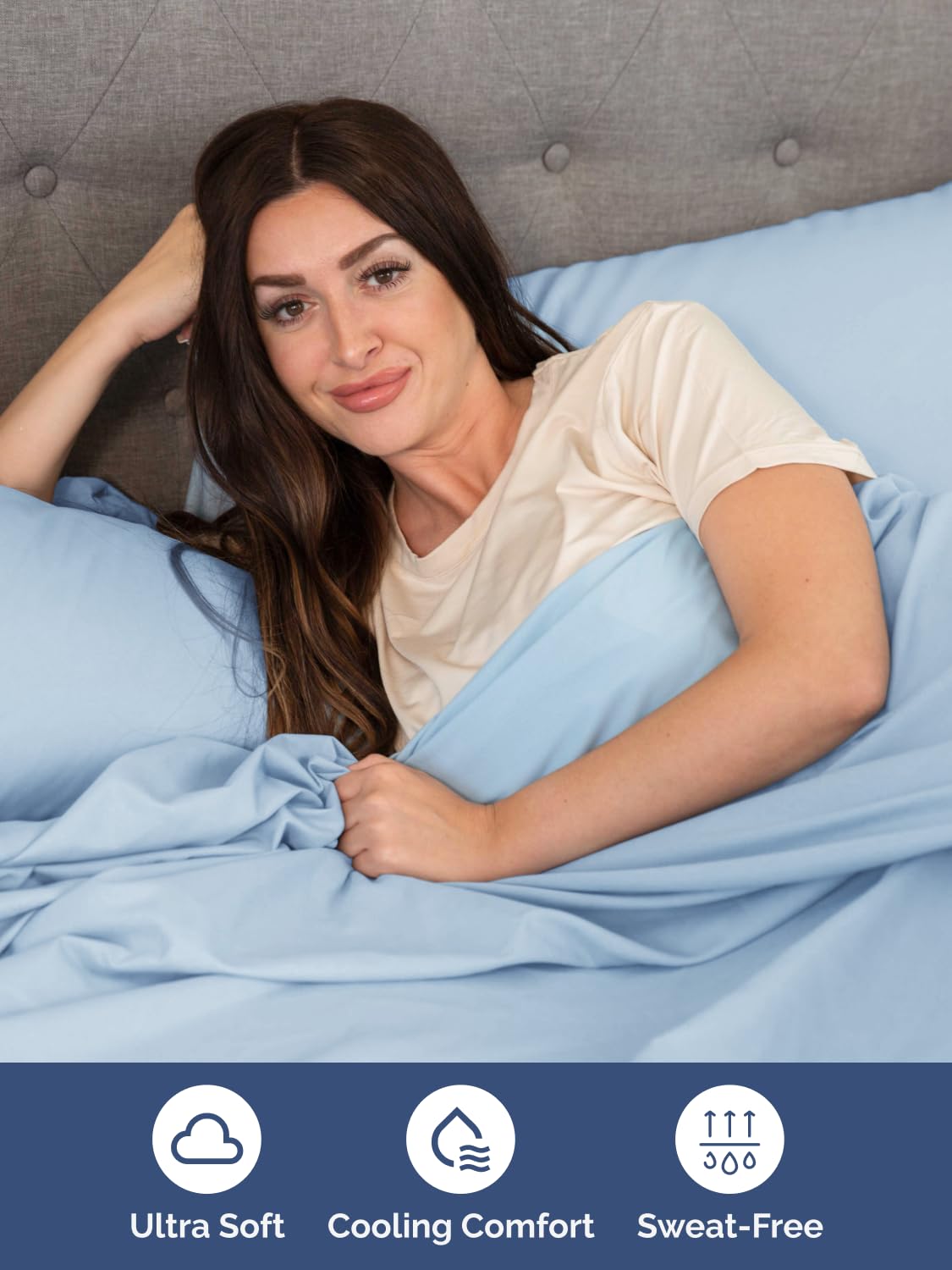 CGK Unlimited fitted sheet flexing on adjustable bed, stays snug through movement