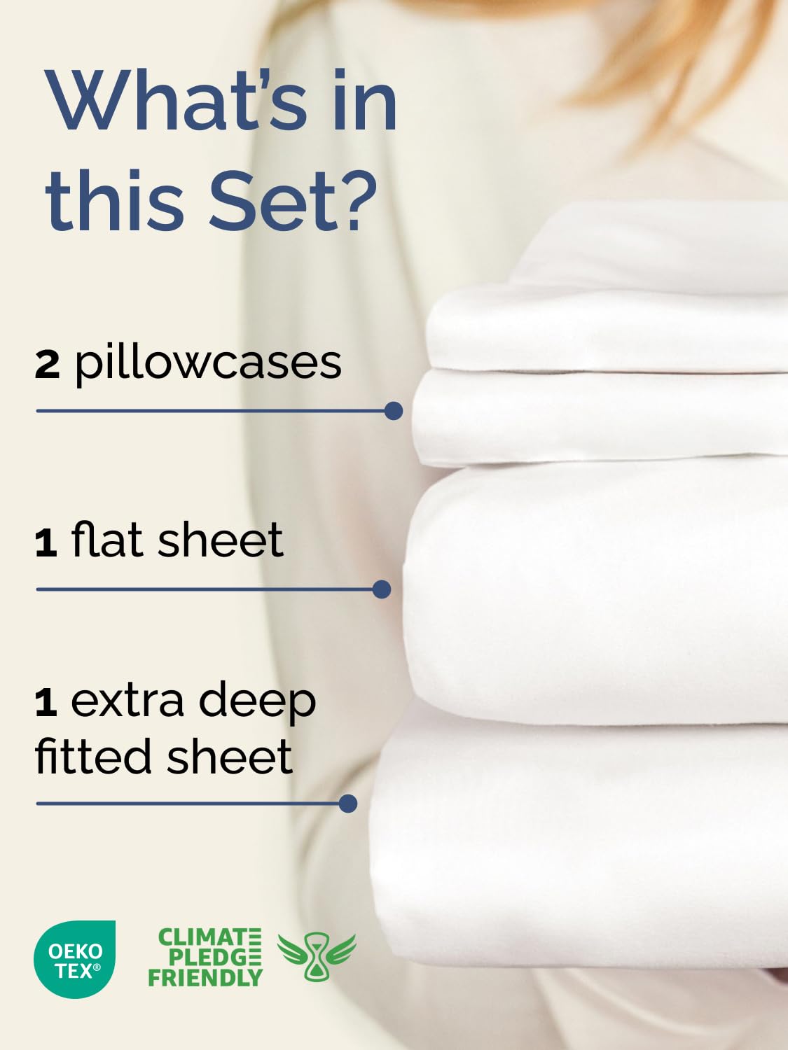 CGK Unlimited fitted sheet deep pocket detail showing 21-inch depth and secure elastic