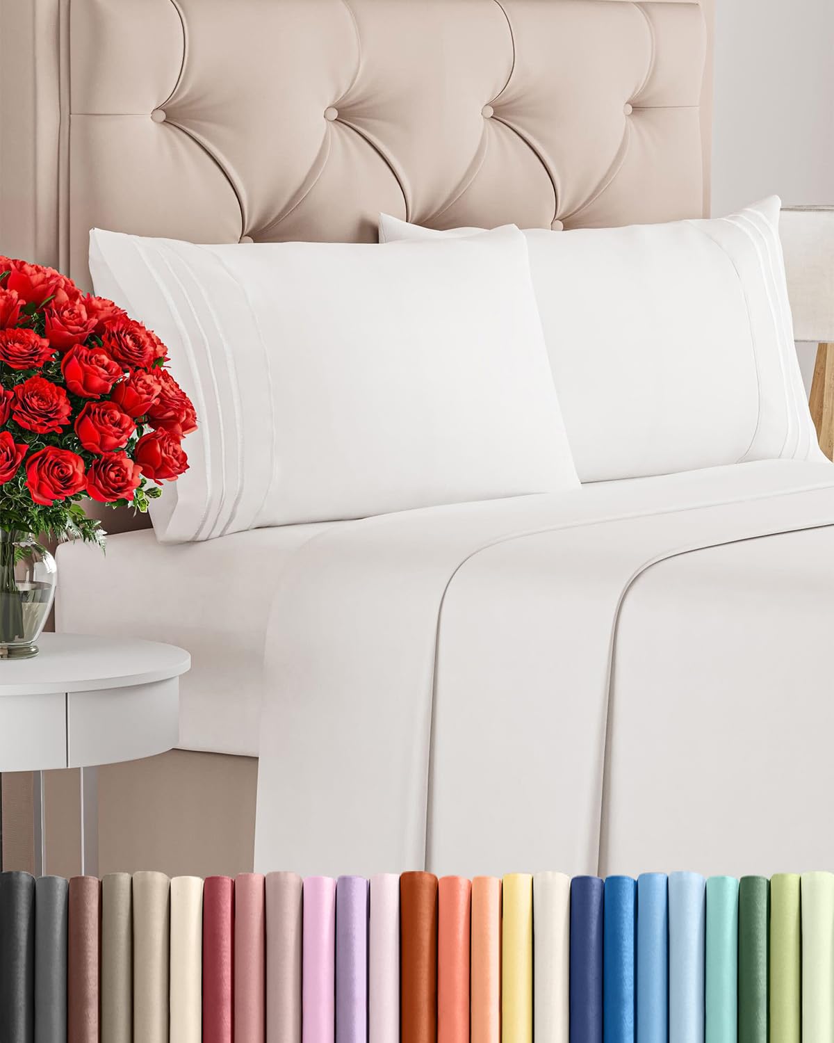 CGK Unlimited full sheet set front display showing neat packaging and clean antique white color