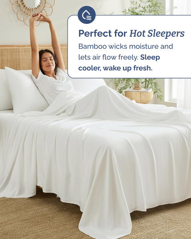 CGK Unlimited fitted sheet pocket depth visual showing secure fit up to 18 inches