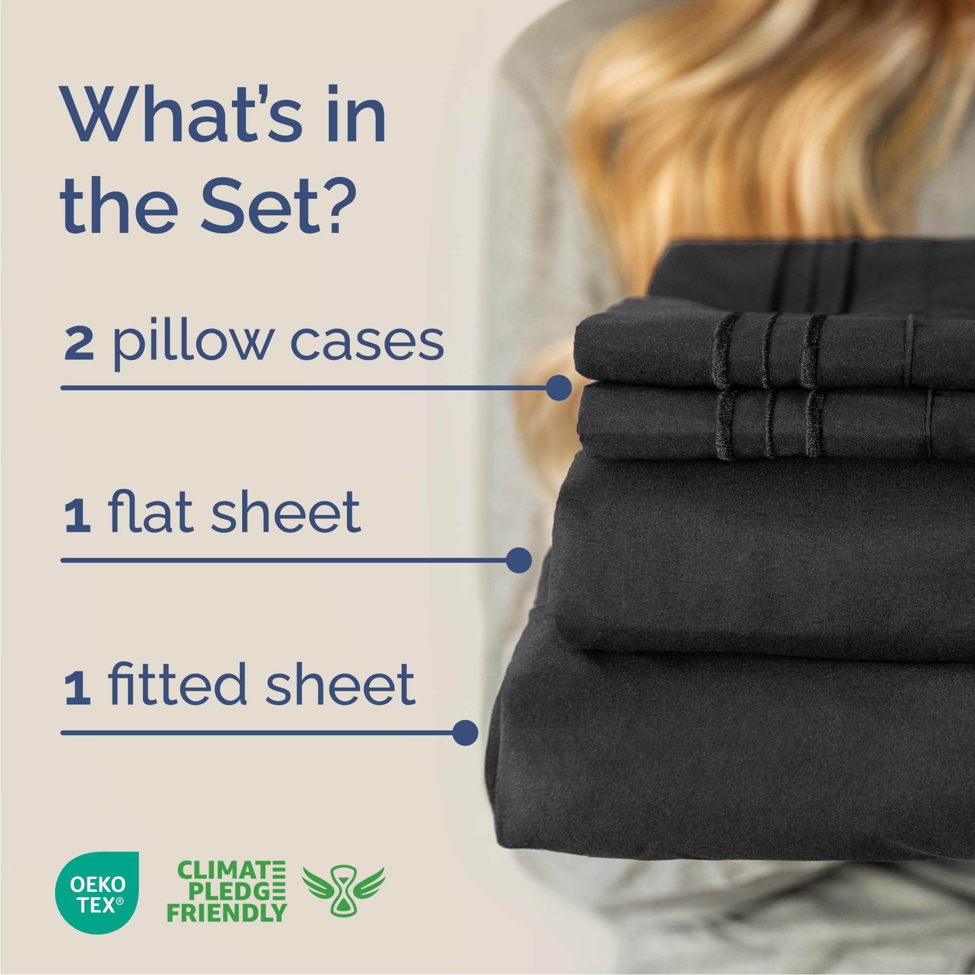 CGK Unlimited fitted sheet edge detail demonstrating deep-pocket fit for mattress stability
