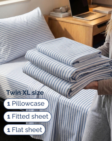 CGK Unlimited flat sheet spread out showing extra length for tucking benefit
