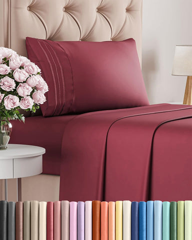 CGK Unlimited front packaging showing burgundy sheet set and contents benefit clarity