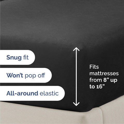 CGK Unlimited flat sheet fully spread on a Cal King bed showing generous coverage