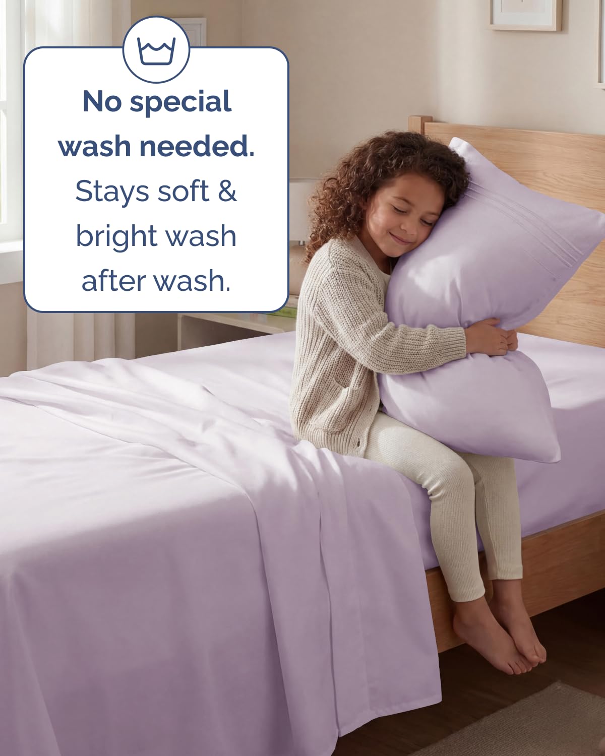 CGK Unlimited care label image highlighting easy wash instructions and durability