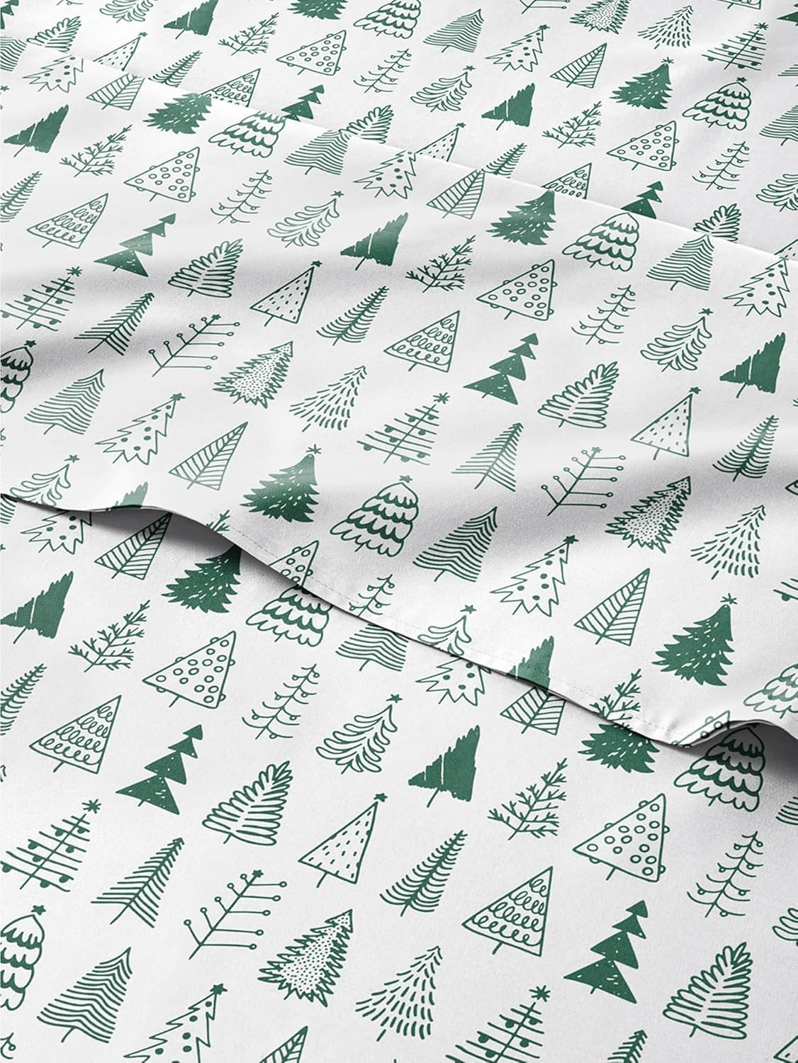 CGK Unlimited sheet set front packaging showing festive Christmas Tree pattern and king size benefits