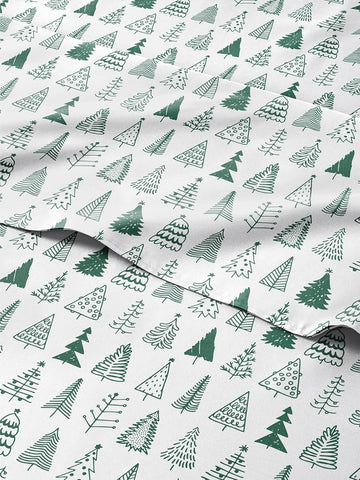 CGK Unlimited sheet set front packaging showing festive Christmas Tree pattern and king size benefits
