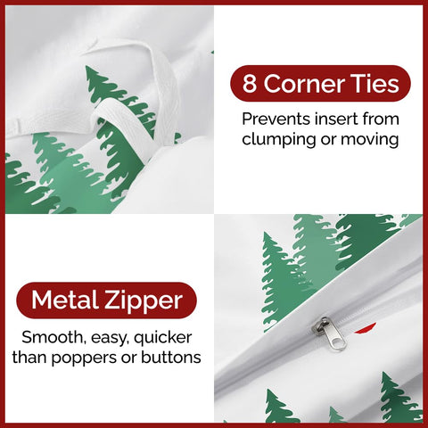 CGK Unlimited zipper and interior ties detail ensuring secure comforter fit