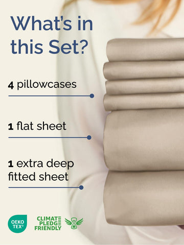 CGK Unlimited close-up of fitted sheet elastic showing secure deep-pocket fit benefit