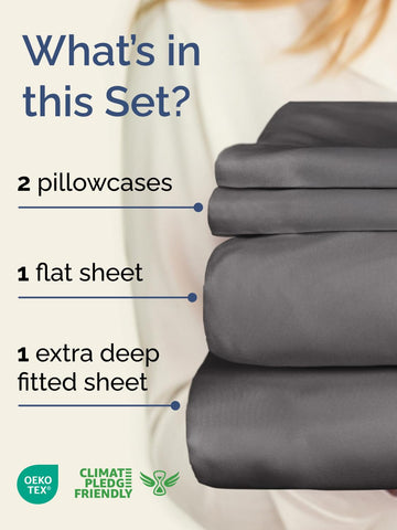 CGK Unlimited fitted sheet deep pocket detail demonstrating secure hold on tall mattresses