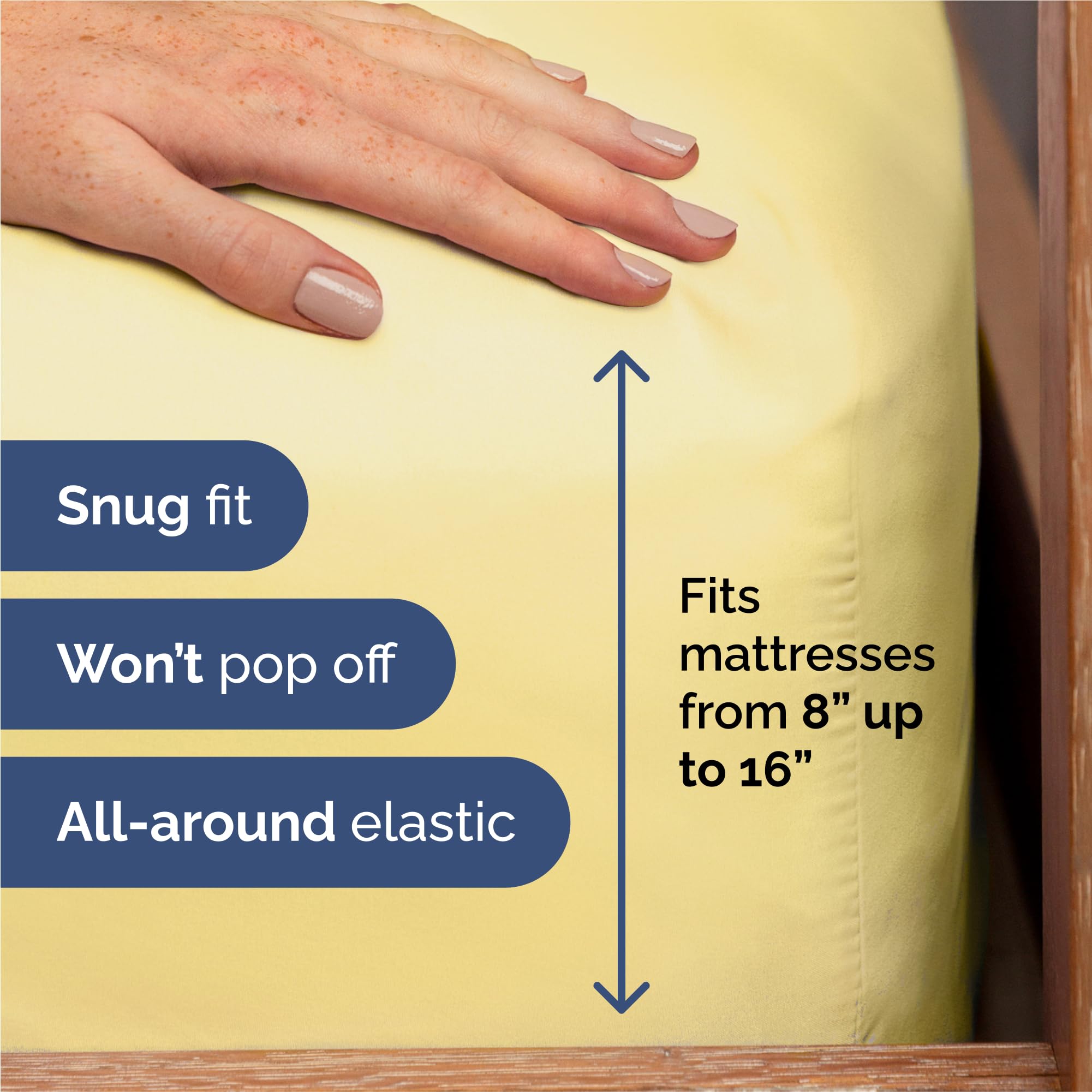 CGK Unlimited fitted sheet pocket detail, demonstrates secure deep fit